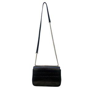 DKNY Black Embossed Crossbody Bag With Chain Strap